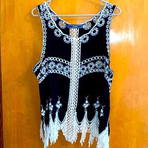 Black & White Lace Tank